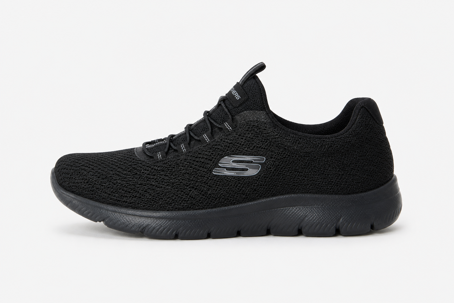 Skechers Summits Black Women Sneakers Lightweight Breathable Slip On Shoes - UltraChic