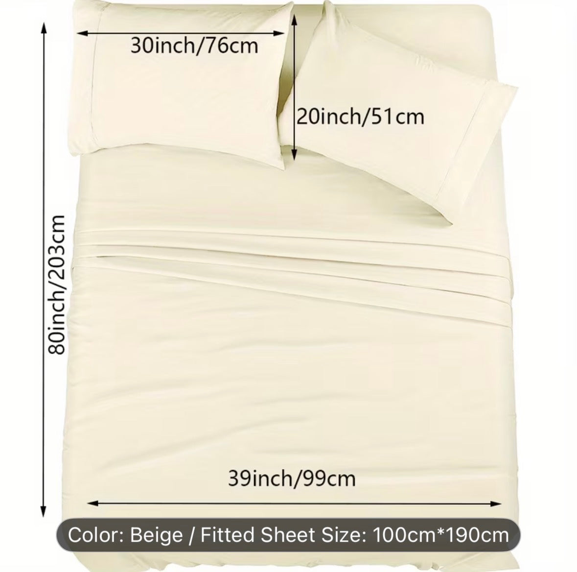 Queen Size 4-Piece Sheet Set – Breathable Cooling Bed Sheets, Hotel Quality Ultra-Soft Wrinkle-Free Bedding