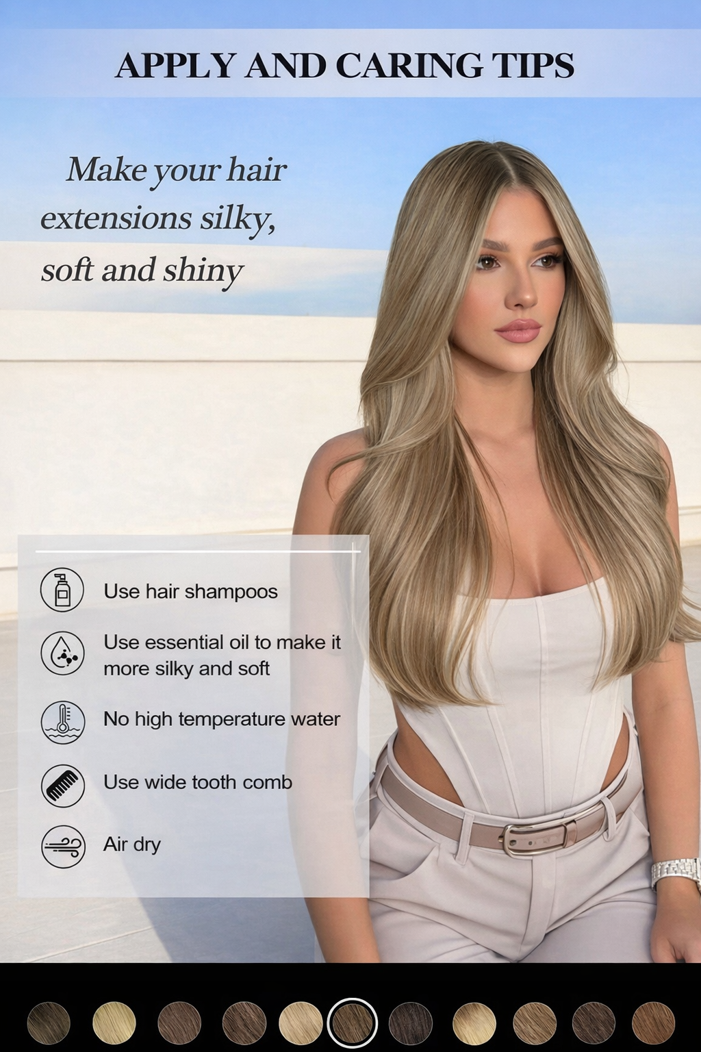 Tape In Human Hair Extensions Remy – Medium Ash Brown Seamless Straight Tape Hair Extensions for Women