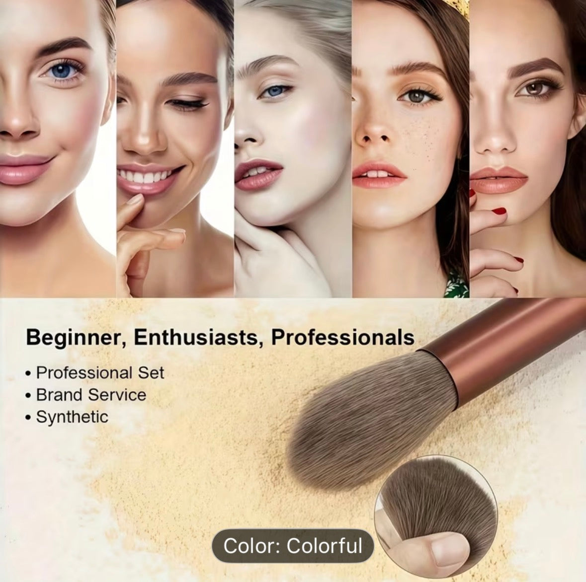 13-Piece Professional Makeup Brush Set – Soft Eye Shadow, Foundation & Blush Brushes for Flawless Makeup