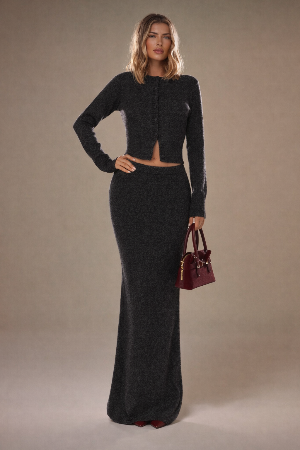 Women’s Mermaid Knit Maxi Skirt – Elastic Waist Elegant Casual Spring Skirt - UltraChic