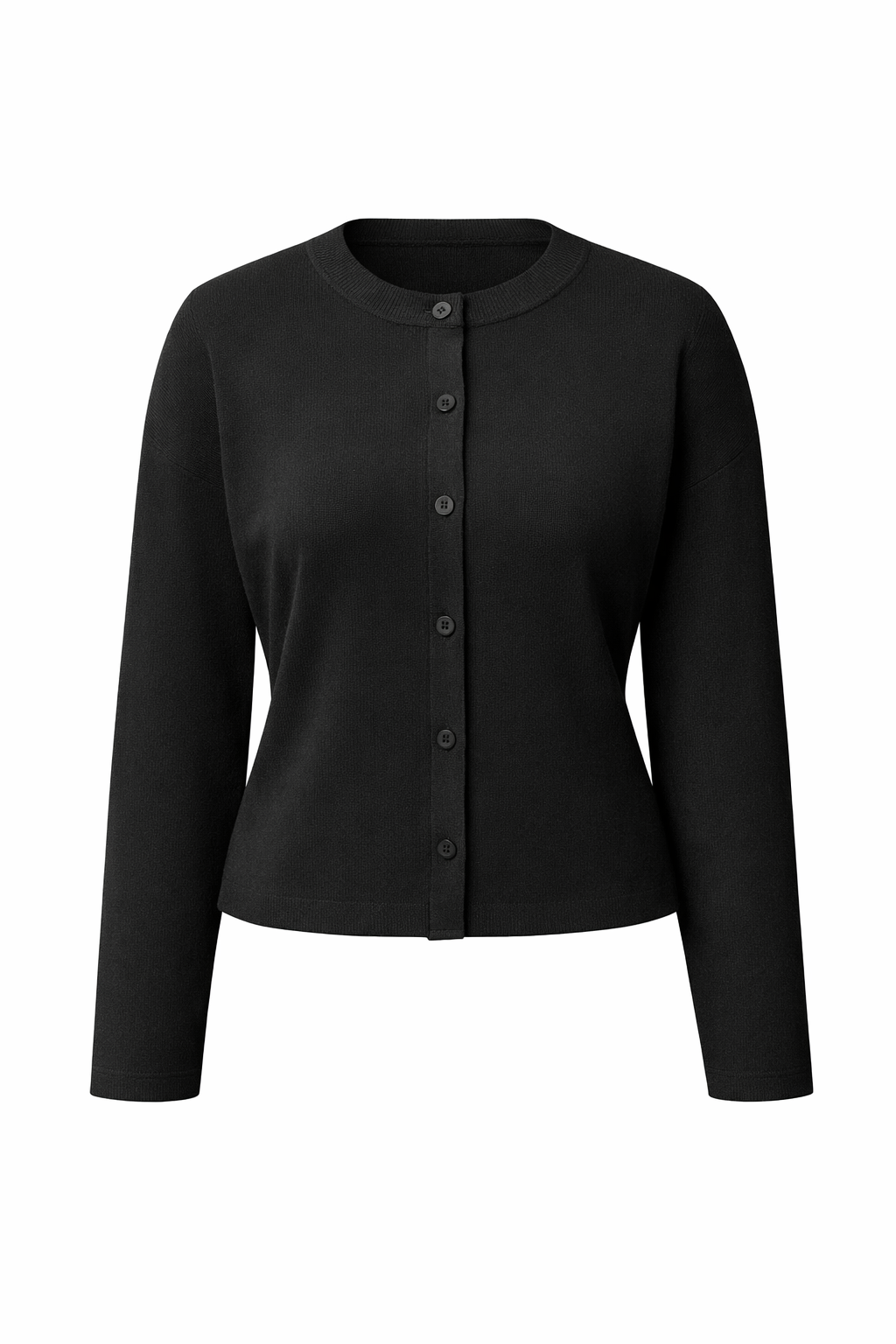 Women’s Black Button Cardigan Top – Long Sleeve Casual Y2K Style Going Out Knitwear - UltraChic
