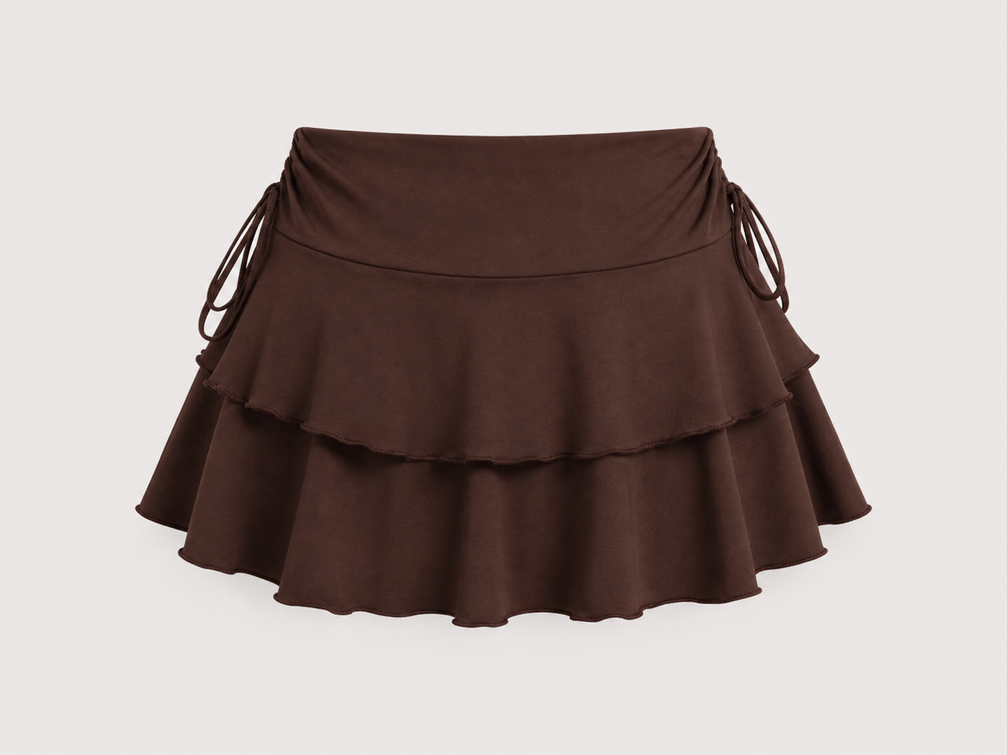 Women’s 2-Piece Outfit Set – Slim Fit Cropped T-Shirt & High Waisted Ruffle Mini Skort - UltraChic