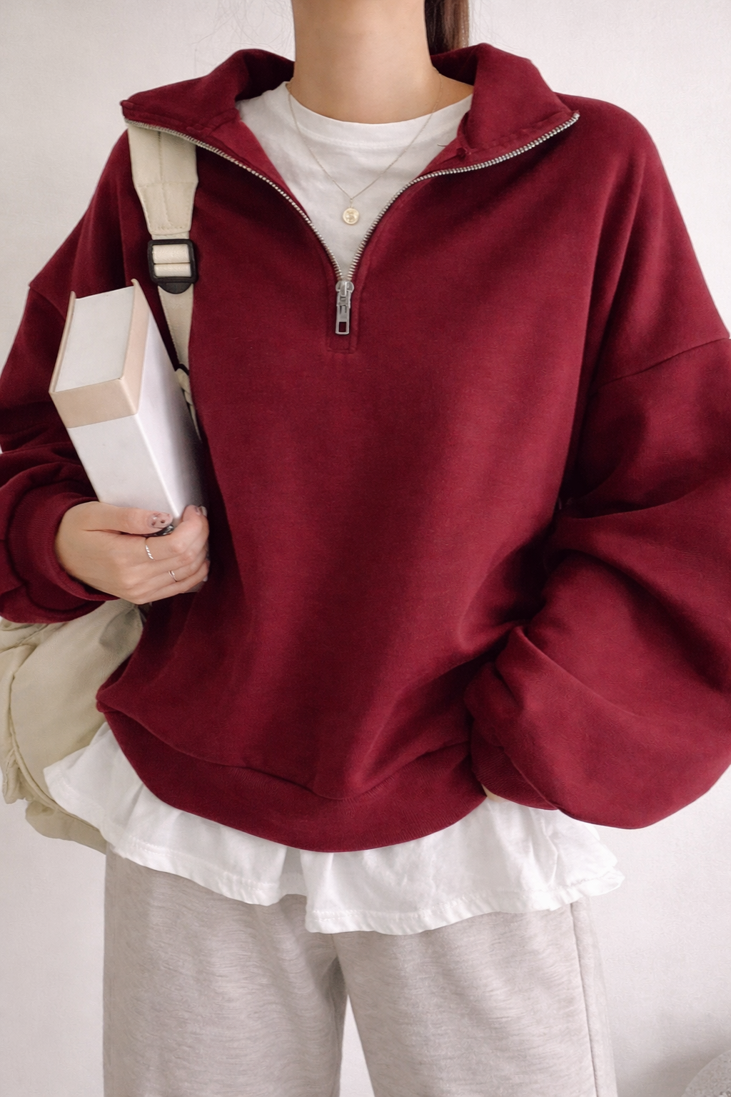 Oversized Half Zip Sweatshirt – Relaxed Fall Streetwear Essential
