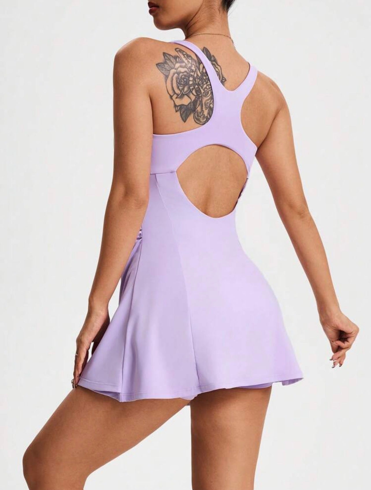 Women’s Pleated Tennis Dress – Square Neck Sleeveless Summer Athletic Casual Sport Dress