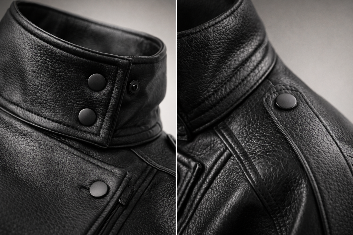 Women’s Minimalist Faux Leather Jacket – European Style Litchi Texture | Autumn & Winter - UltraChic
