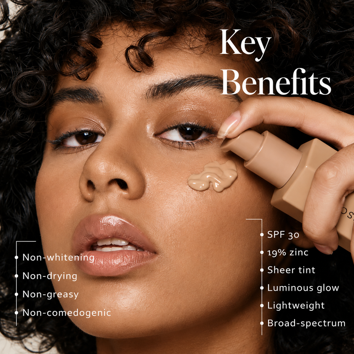 DIME Beauty Tinted Sunscreen SPF 30 – Glowy Mineral Face Sunscreen 50g