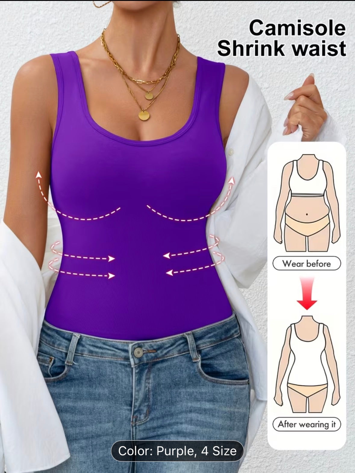 Women’s Tummy Control Vest – Sleeveless Shapewear, Waist Cincher, Comfortable Workout & Daily Wear - UltraChic