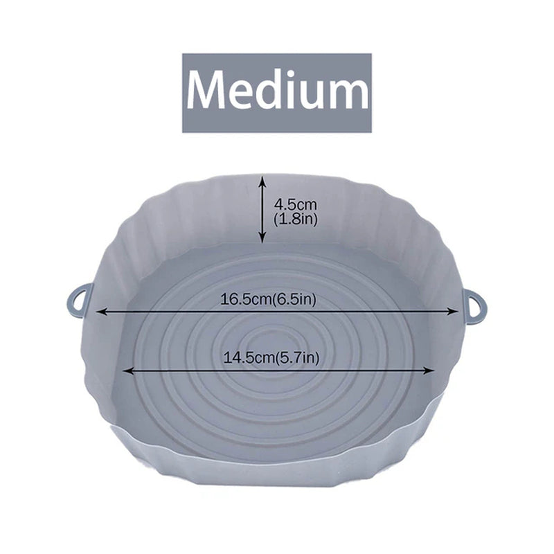 1/2/3PCS Reusable Air Fryer Silicone Pot Oven Baking Tray Airfryer Silicone Basket Pizza Fried Chicken Grill Pan Mat for Kitchen - UltraChic