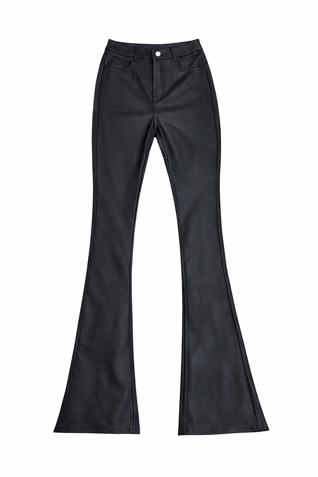 Women’s Faux Leather Flare Pants – High Waist Bootcut Party Trousers - UltraChic