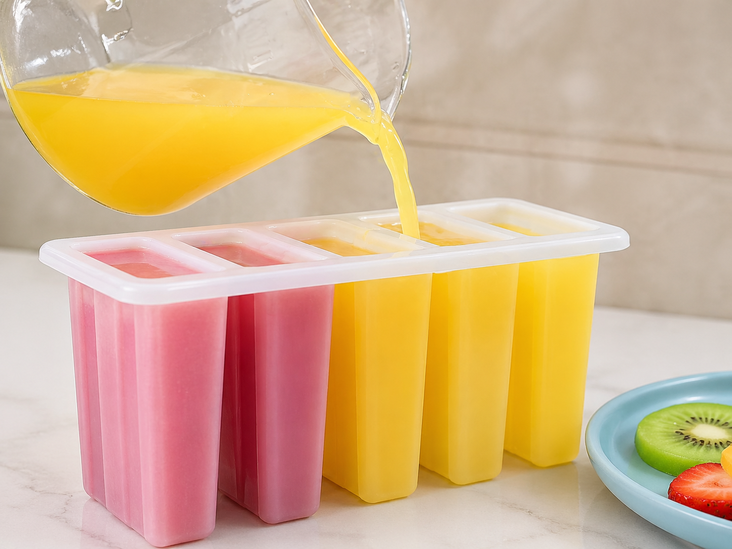 Popsicle Mold Set with Lid Reusable Easy Release Perfect Homemade Ice Cream Summer Family Kitchen - UltraChic