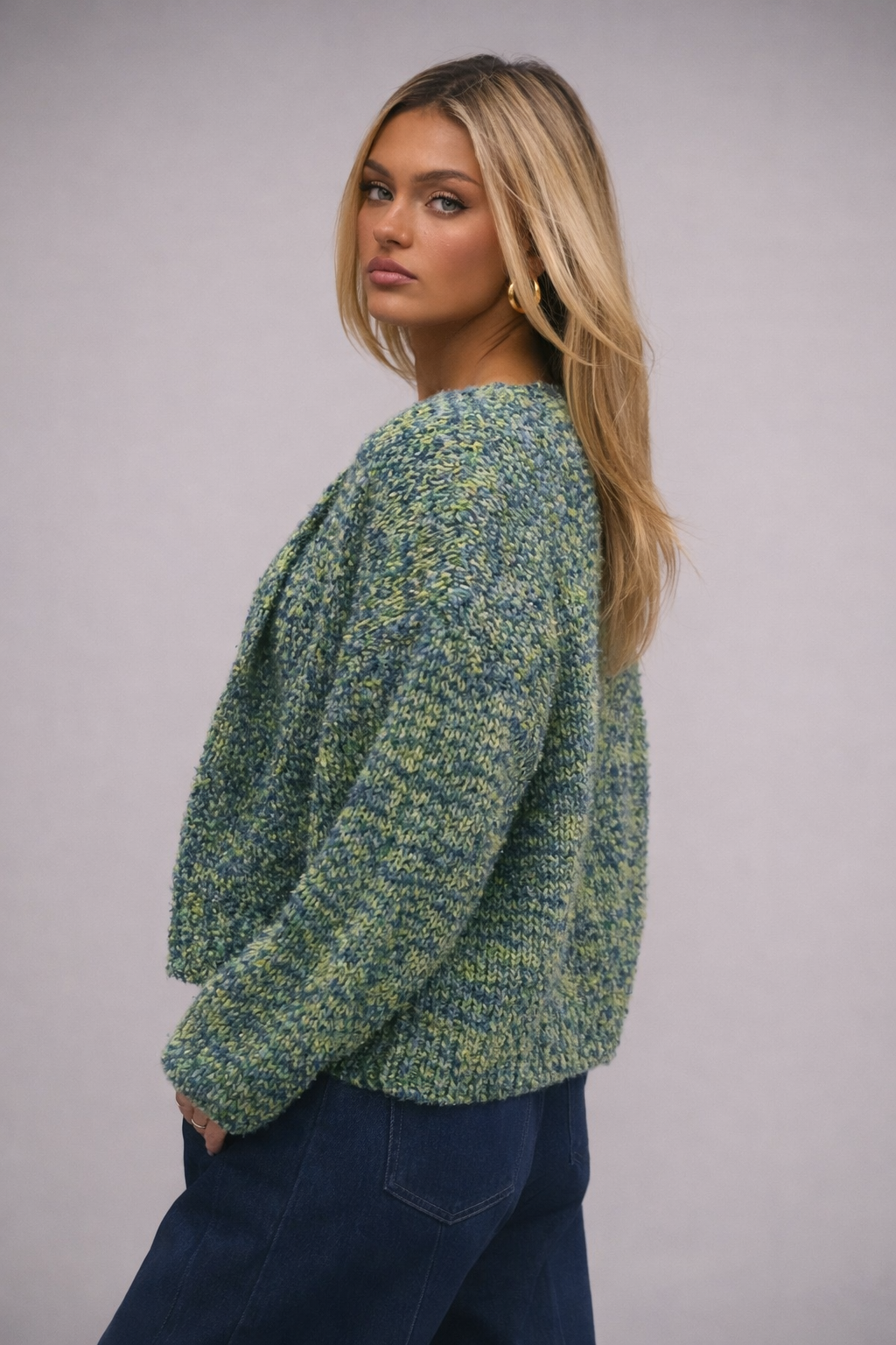 Women’s Oversized Flare Sleeve Knit Cardigan – Y2K 90s Casual Chic Sweater - UltraChic