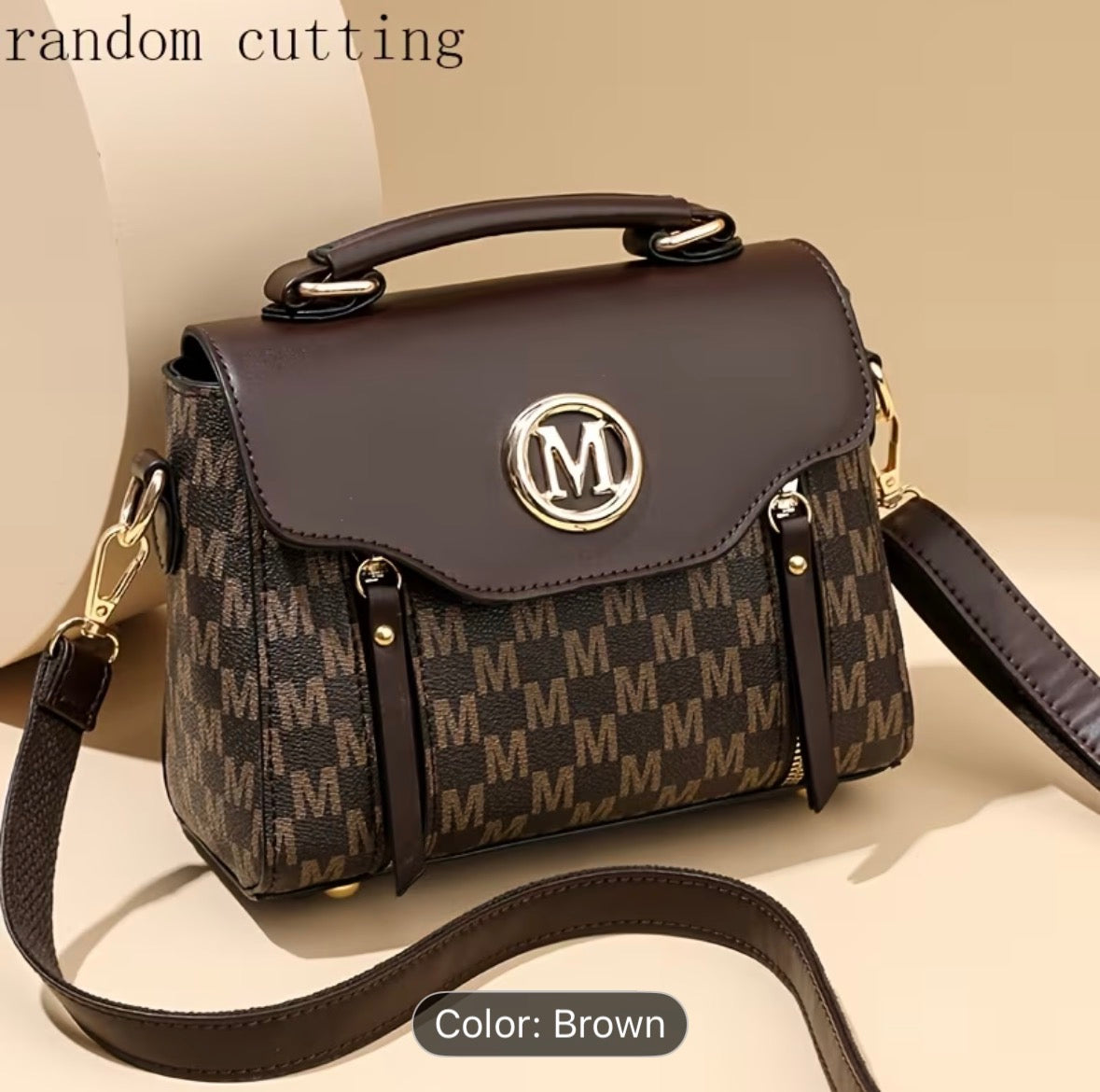 Elegant Small Ladies’ Handbag with “M” Logo – Zipper Closure, Removable Adjustable Shoulder Strap, Daily & Gift Bag - UltraChic