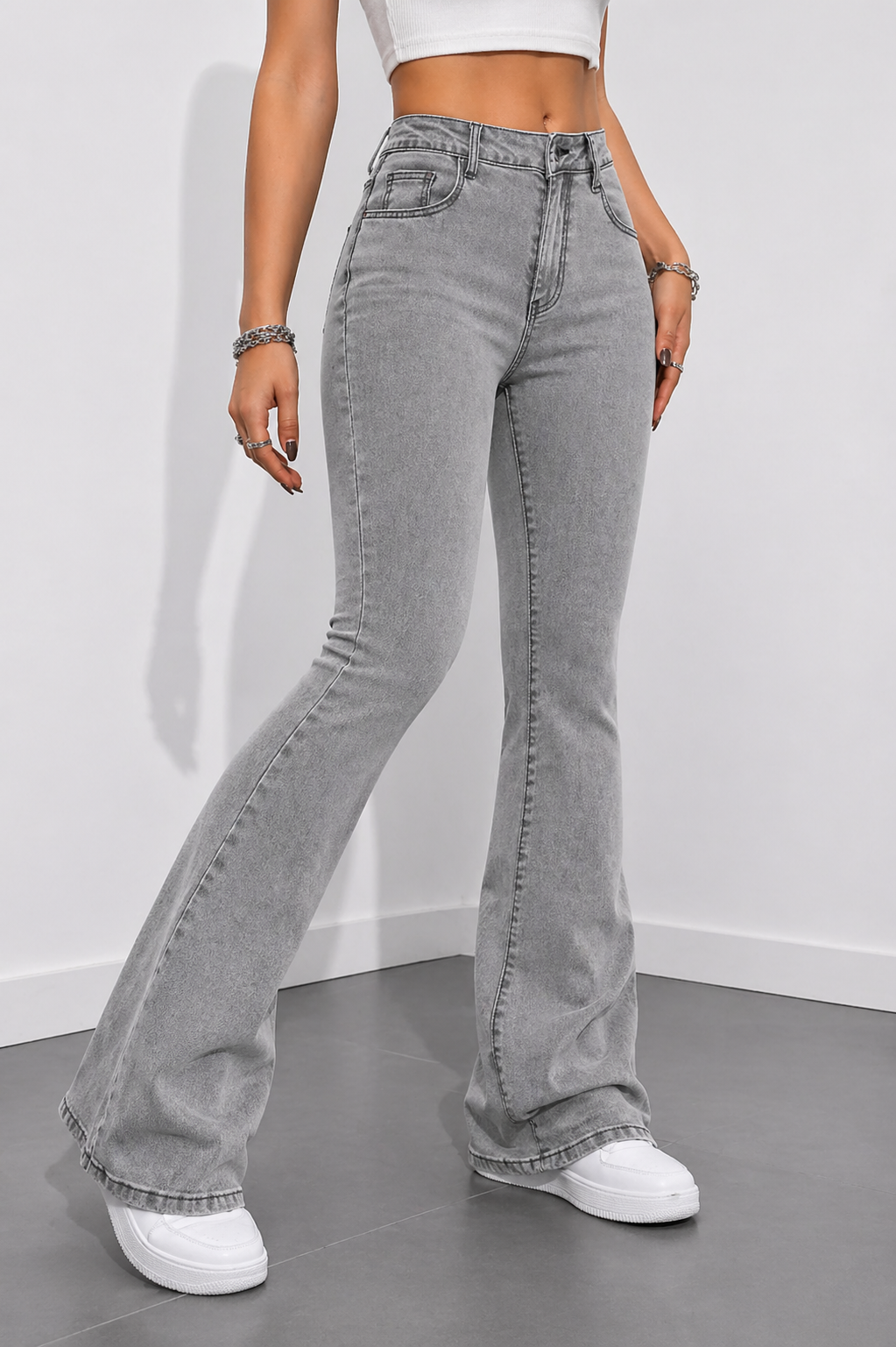 Flare Leg Jeans Slim Fit Shape Enhancing Effortless Chic Look Spring Summer Women