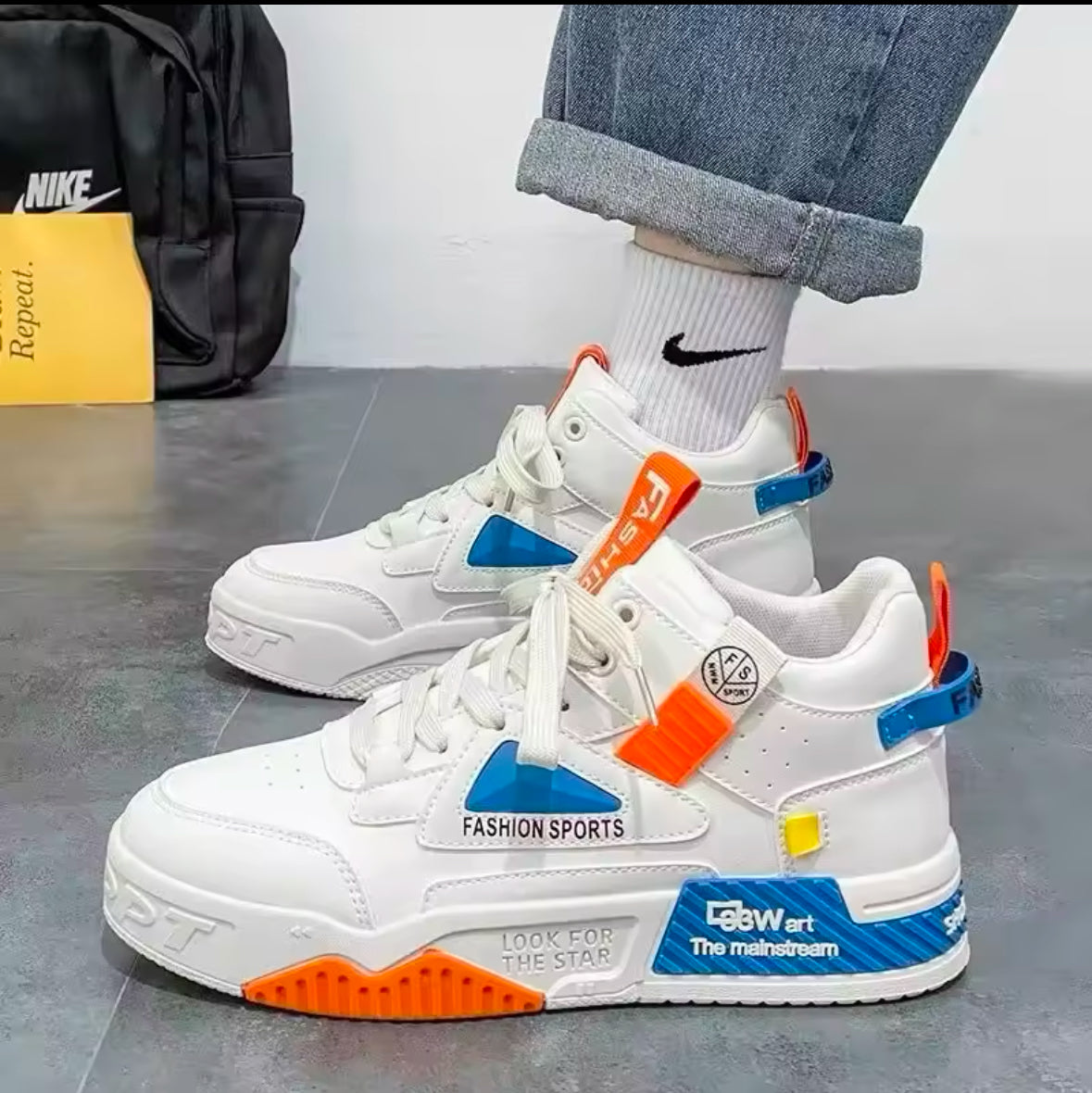 2025 New Men’s Sneakers | Fashionable High Top Casual Shoes | Breathable, Lightweight Lace-Up Platform Shoes for Maximum Comfort