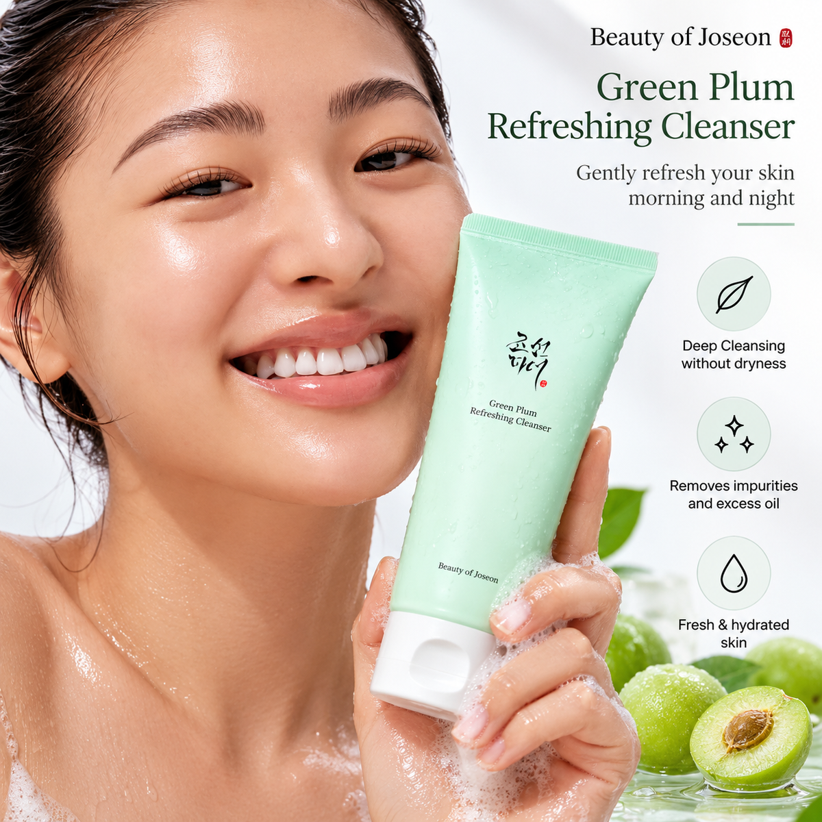 Beauty of Joseon Green Plum Refreshing Cleanser – Gentle Facial Cleanser, 100ml