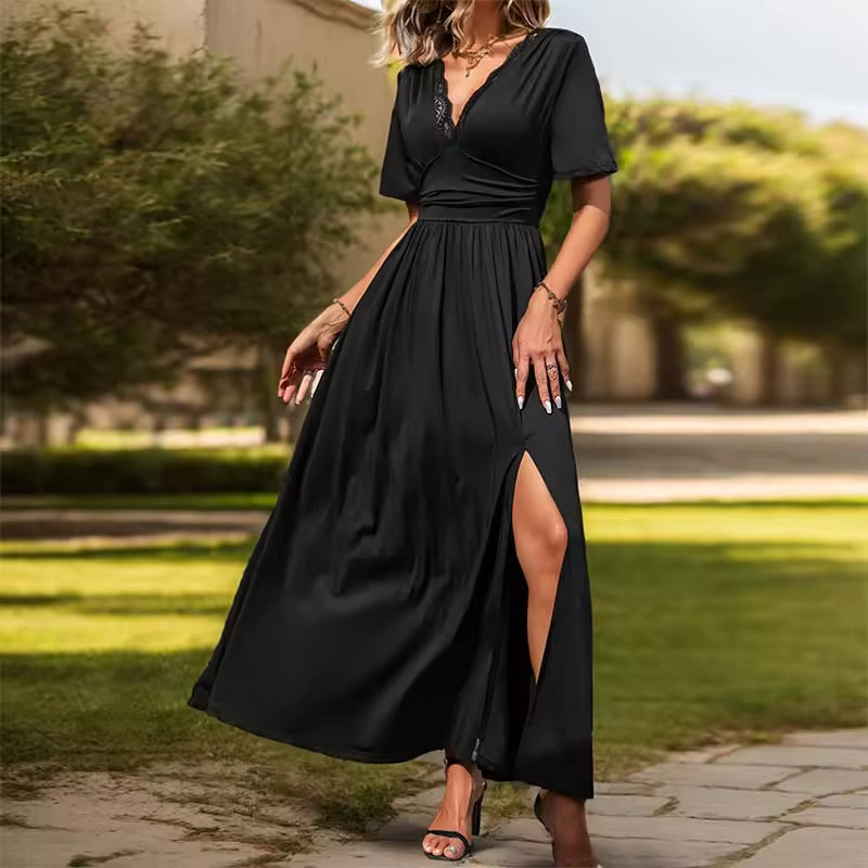 Effortless Glamour: SHEIN Burgundy Butterfly Sleeve Maxi Dress