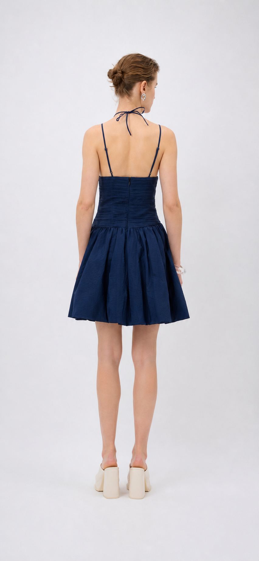 Cocktail Mini Dress Deep V Halter Fit Waist Enhancing Elegant Night Look Summer Women - UltraChic