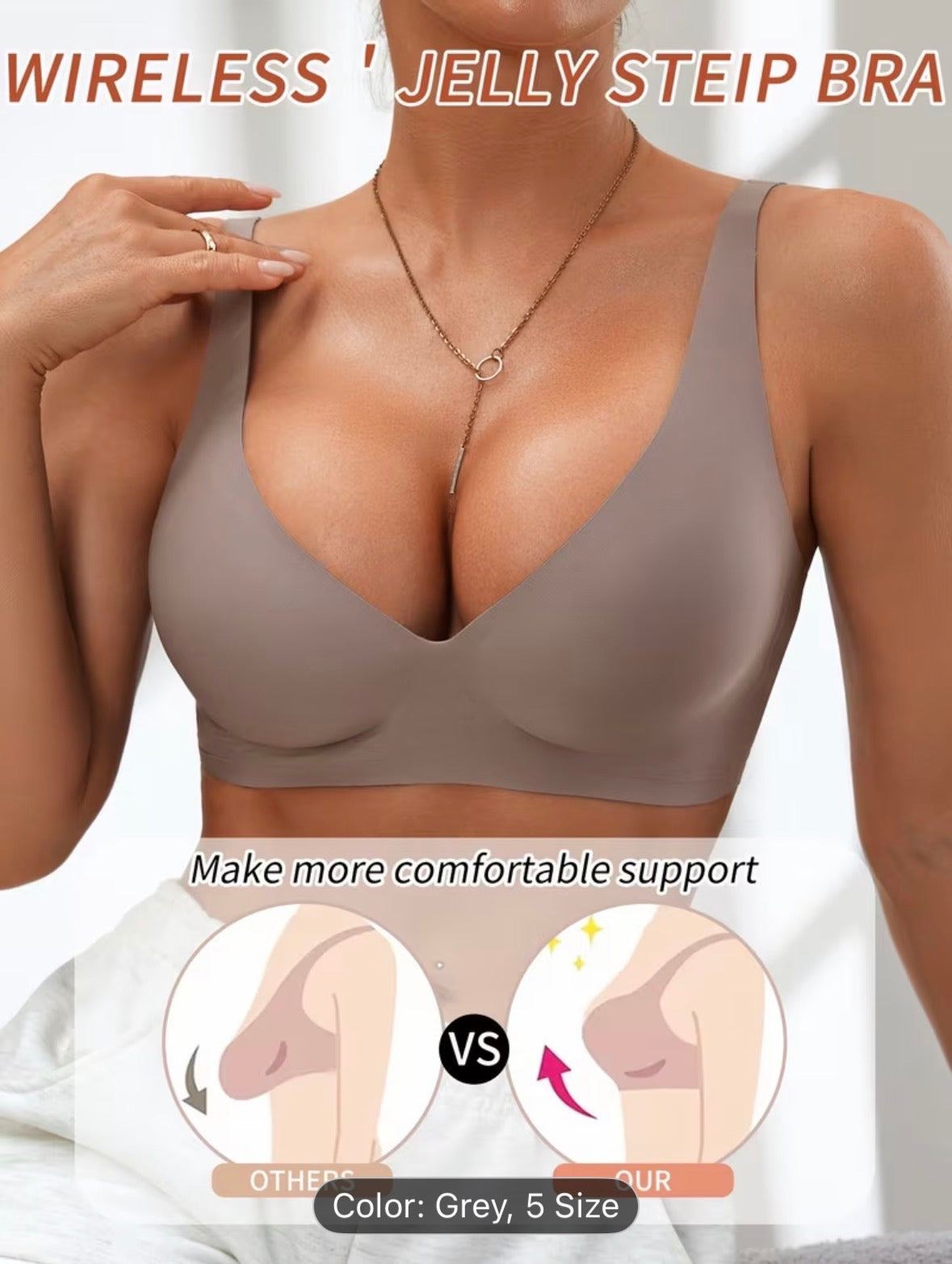 Sexy Jelly Push-Up Bra – High-Quality Comfortable Wireless Bra for Everyday Wear (Single Pack) - UltraChic