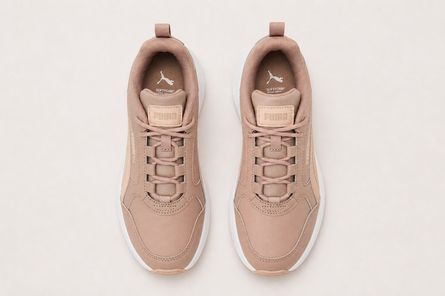 PUMA Cassia 2.0 Women’s Chunky Sneakers – Stylish Platform Shoes in Sandstone Rose Latte White - UltraChic