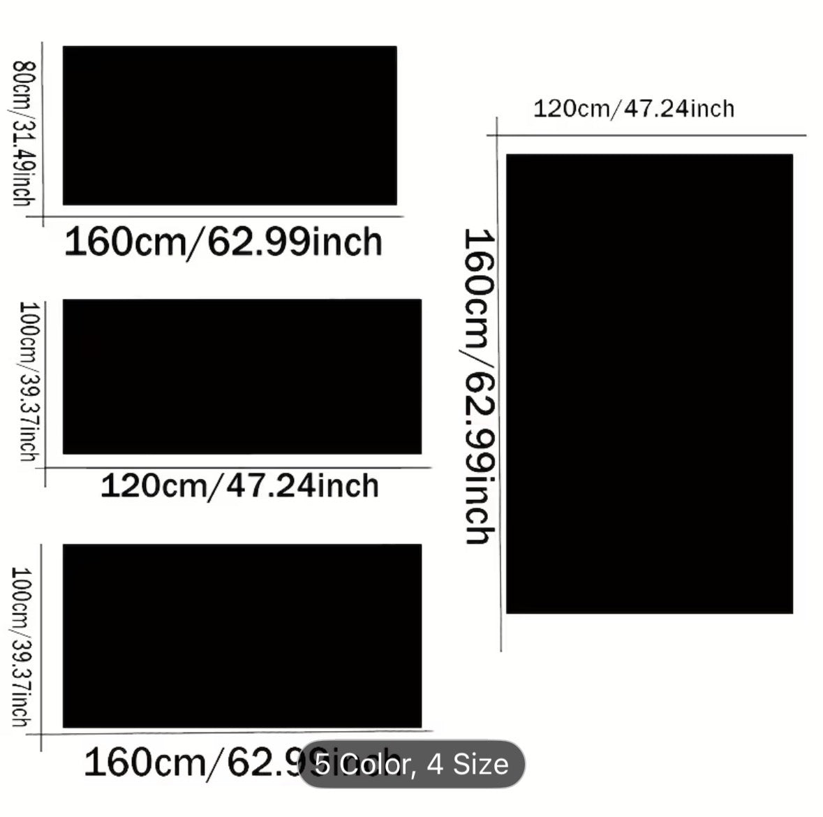 Plush Rectangular Area Mat – Soft Fluffy Non-Slip Rug for Living Room, Bedroom & Office – Easy-Clean Polyester Home Decor