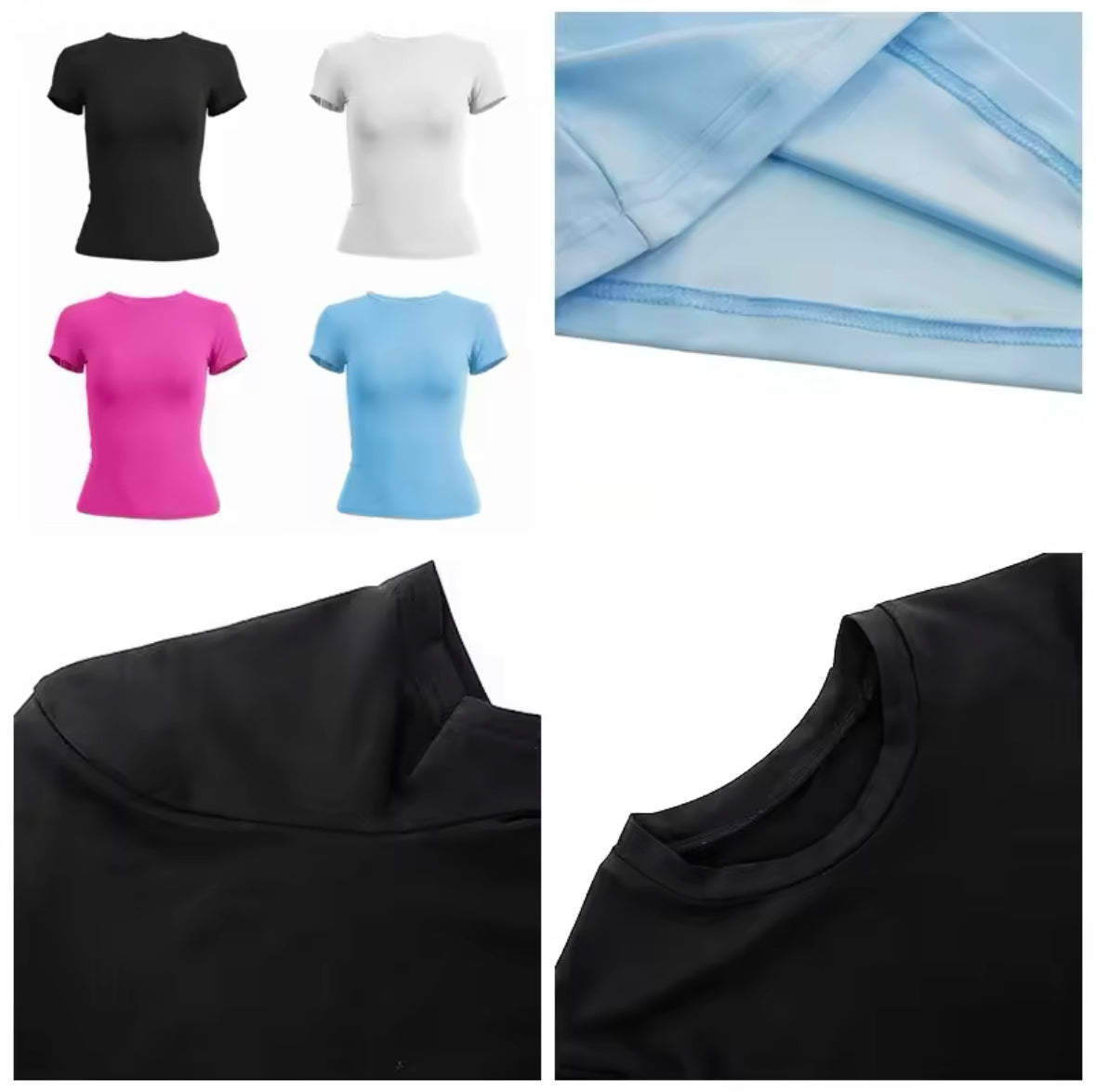 Women’s Short Sleeve T-shirt – Slim Fit O-Neck Knitted Tee for Streetwear & Sporty Y2K Style – 2025 Fashion Trend