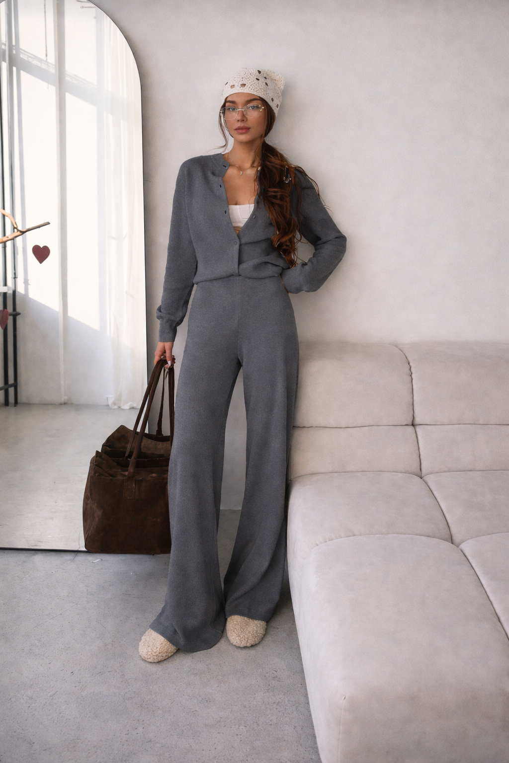 Women’s Button Cardigan & Pants Two-Piece Set – Elegant Everyday Wear - UltraChic