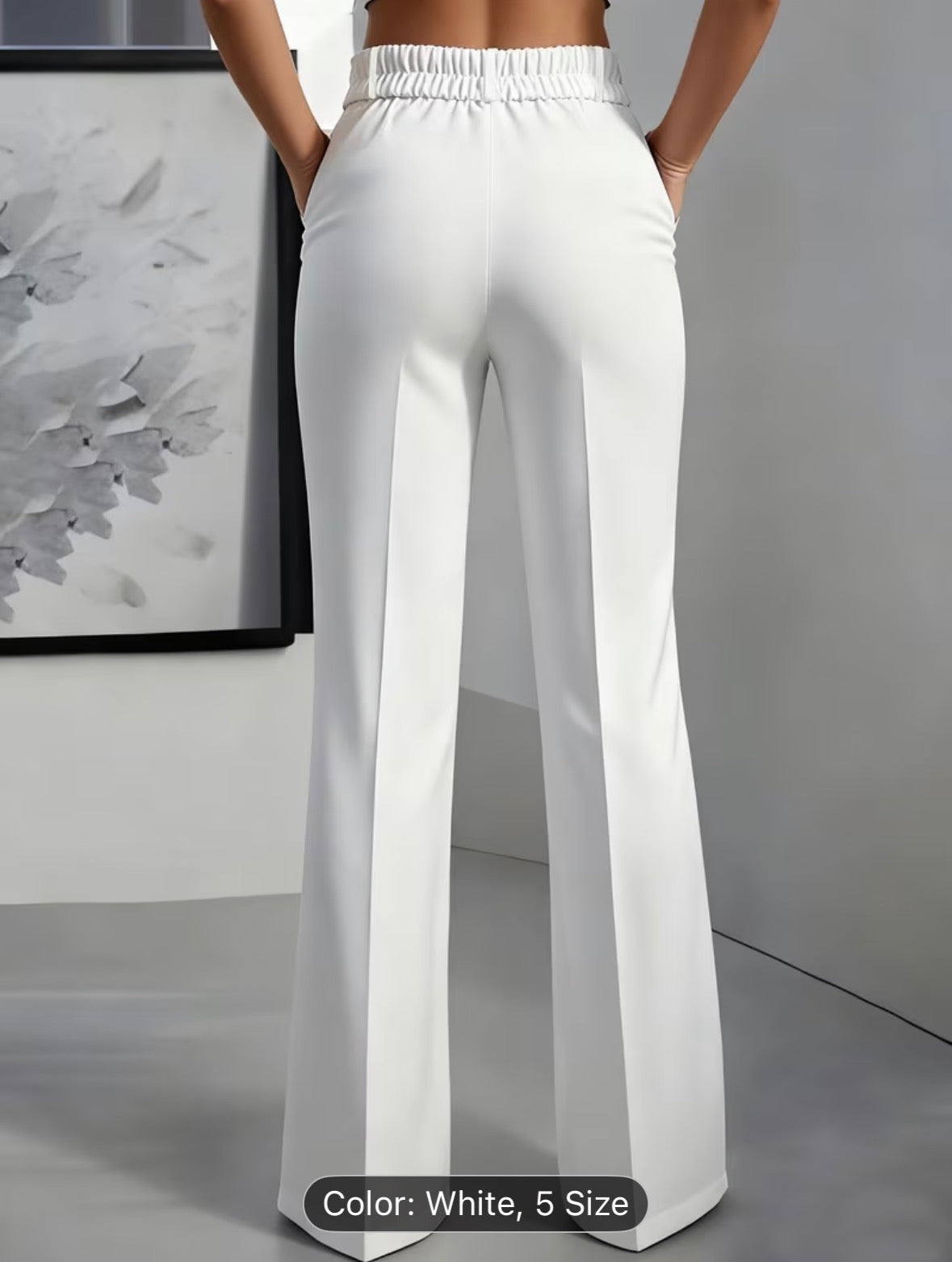 Elegant Women’s White Straight-Leg Pants | Minimalist Office & Casual Work Trousers - UltraChic