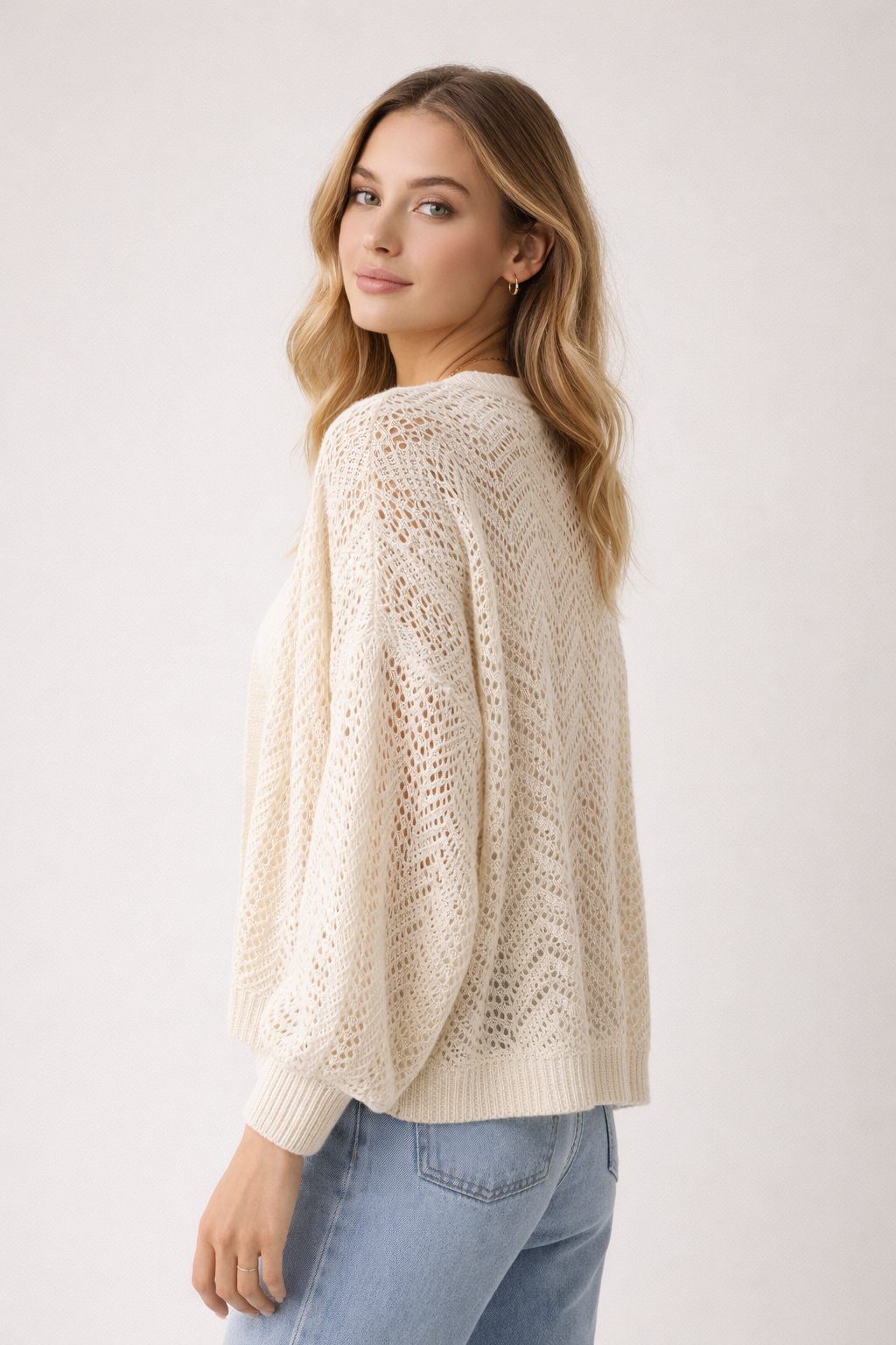 Women’s Batwing Sleeve Hollow Knit Cardigan – Lightweight Autumn Layering Essential - UltraChic