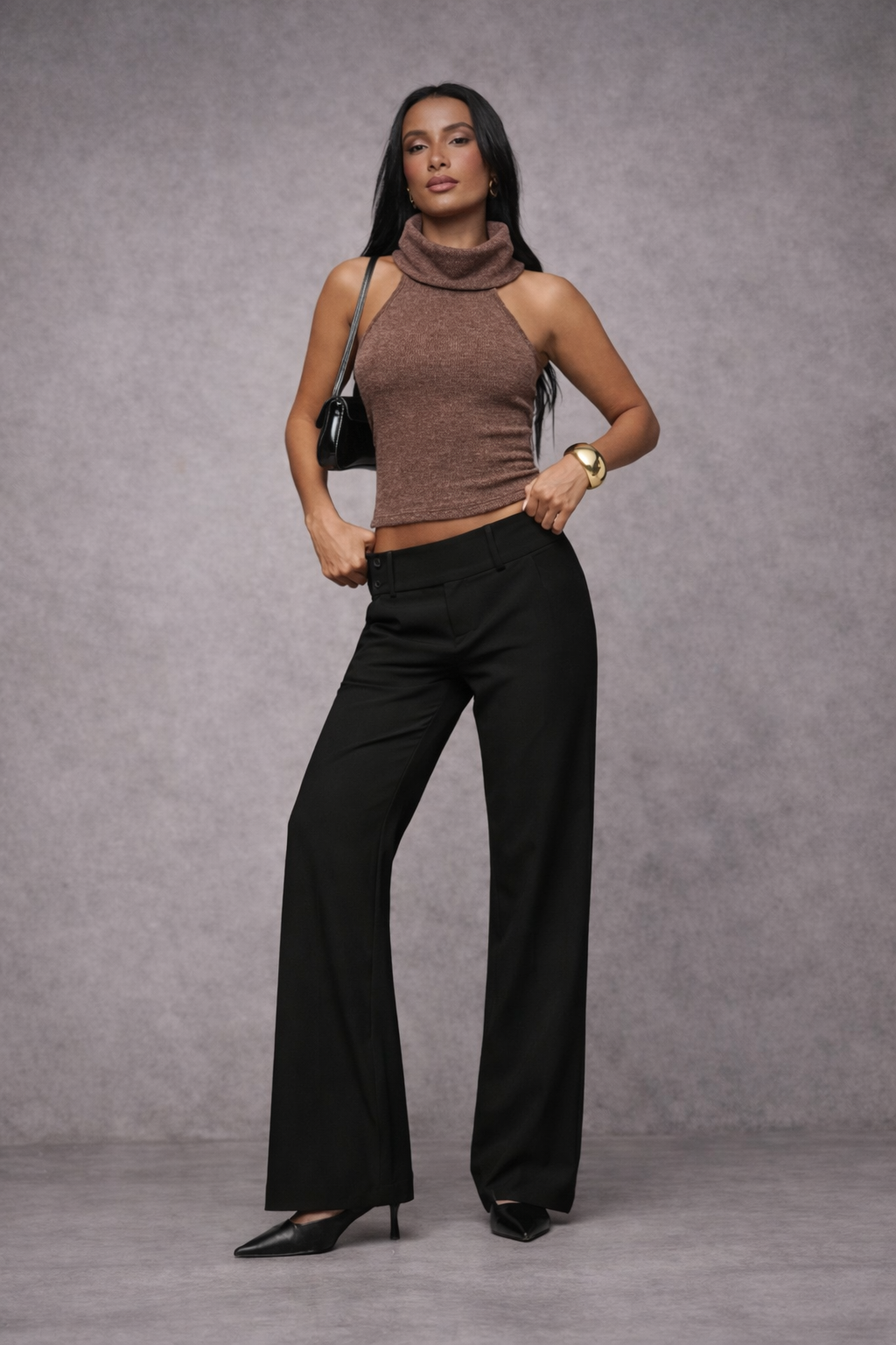 Women’s Low-Waist Black Casual Pants – Everyday Essential - UltraChic