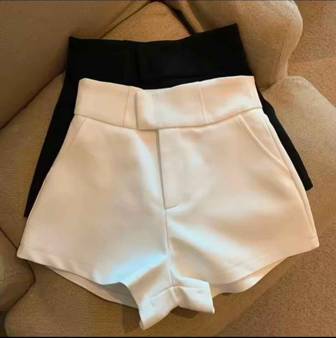 Stylish High Waisted Black Shorts for Women – Harajuku Elegance, Slim A-Line Fit, Sexy Casual Straight Pants for Trendy Hot Girls