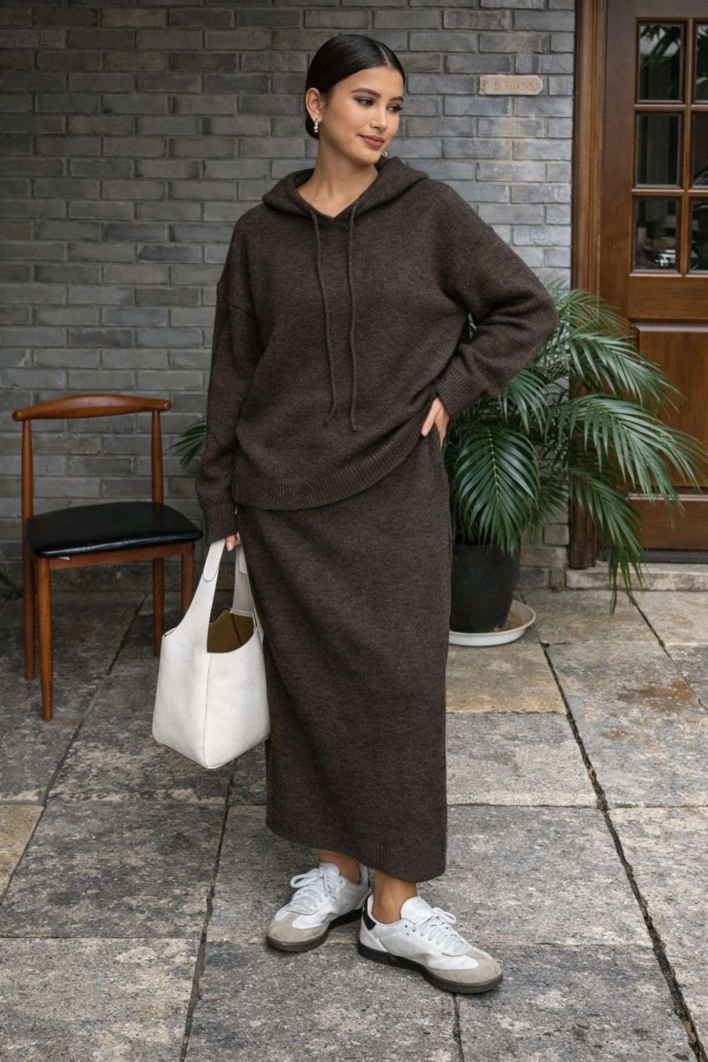 Women’s Cozy Hoodie & Straight Dress Set – Relaxed Fall Casual Outfit - UltraChic