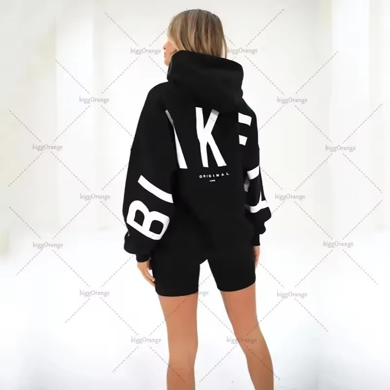INAWLY Women’s Hooded Thermal Sweatshirt – Lined Oversized Zip-Up Hoodie with Pockets, 3/4 Sleeves, Drop Shoulder Casual Fall/Winter Jacket