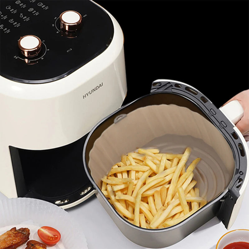 1/2/3PCS Reusable Air Fryer Silicone Pot Oven Baking Tray Airfryer Silicone Basket Pizza Fried Chicken Grill Pan Mat for Kitchen - UltraChic