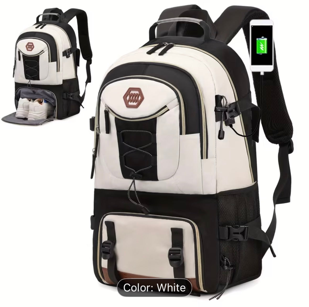 40L Large Travel Backpack for Men – Heavy Duty Hiking Backpack with Laptop Compartment & Shoe Storage - UltraChic