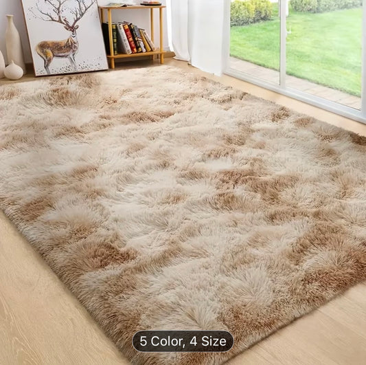 Plush Rectangular Area Mat – Soft Fluffy Non-Slip Rug for Living Room, Bedroom & Office – Easy-Clean Polyester Home Decor