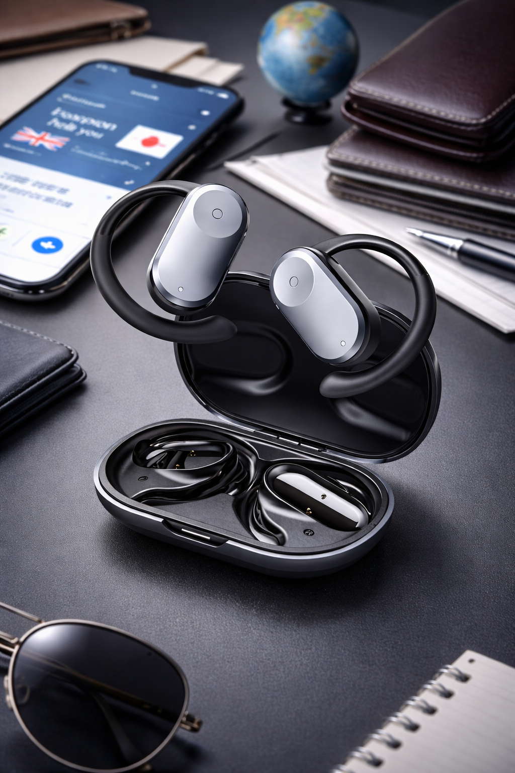 AI Translation Earbuds Real-Time 150 Languages – Smart Wireless Translator Headphones for Travel Business Communication