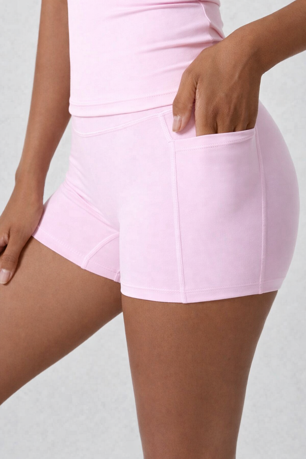 Women’s 2 Piece Butt Lifting Workout Set – Short Sleeve Crop Top & High Waist Shorts Summer Activewear Outfit