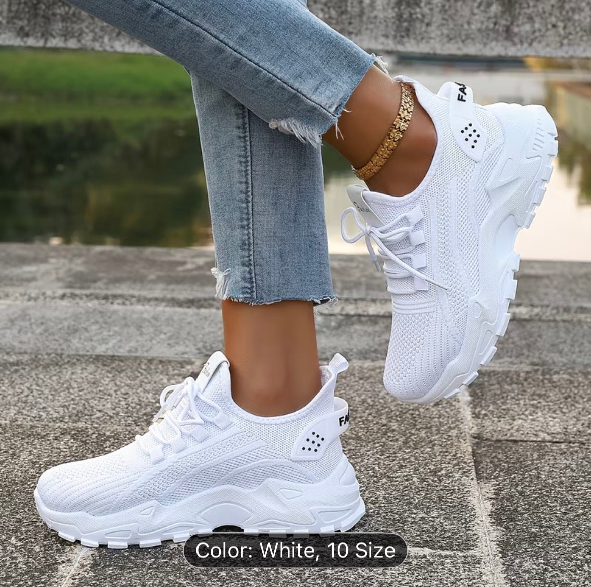 Women’s Breathable Knit Sneakers – Lightweight, Comfortable Low-Top Walking & Running Shoes - UltraChic