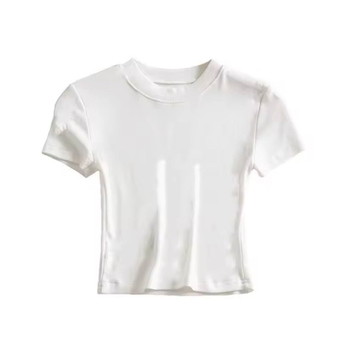 2025 Women’s Short Sleeve Crop Top – Slim Fit Athletic Tee for Casual, Workout, and Yoga Sessions