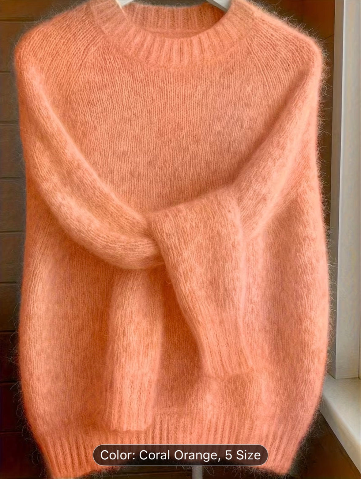 Sweater Made from a Soft Mohair Blend for Women - Features a French-Inspired Raglan Sleeve And Drop Shoulder Design, Perfect for The Fall And Winter Seasons, Ideal As a Christmas Or Birthday Gift - UltraChic