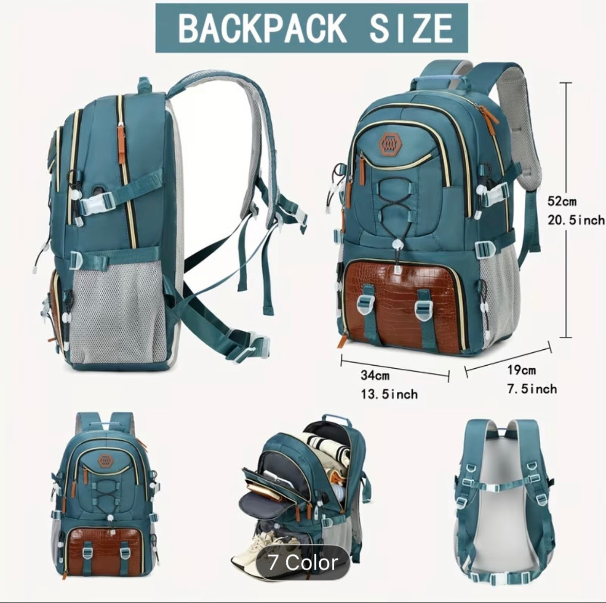 40L Large Travel Backpack for Men – Heavy Duty Hiking Backpack with Laptop Compartment & Shoe Storage - UltraChic