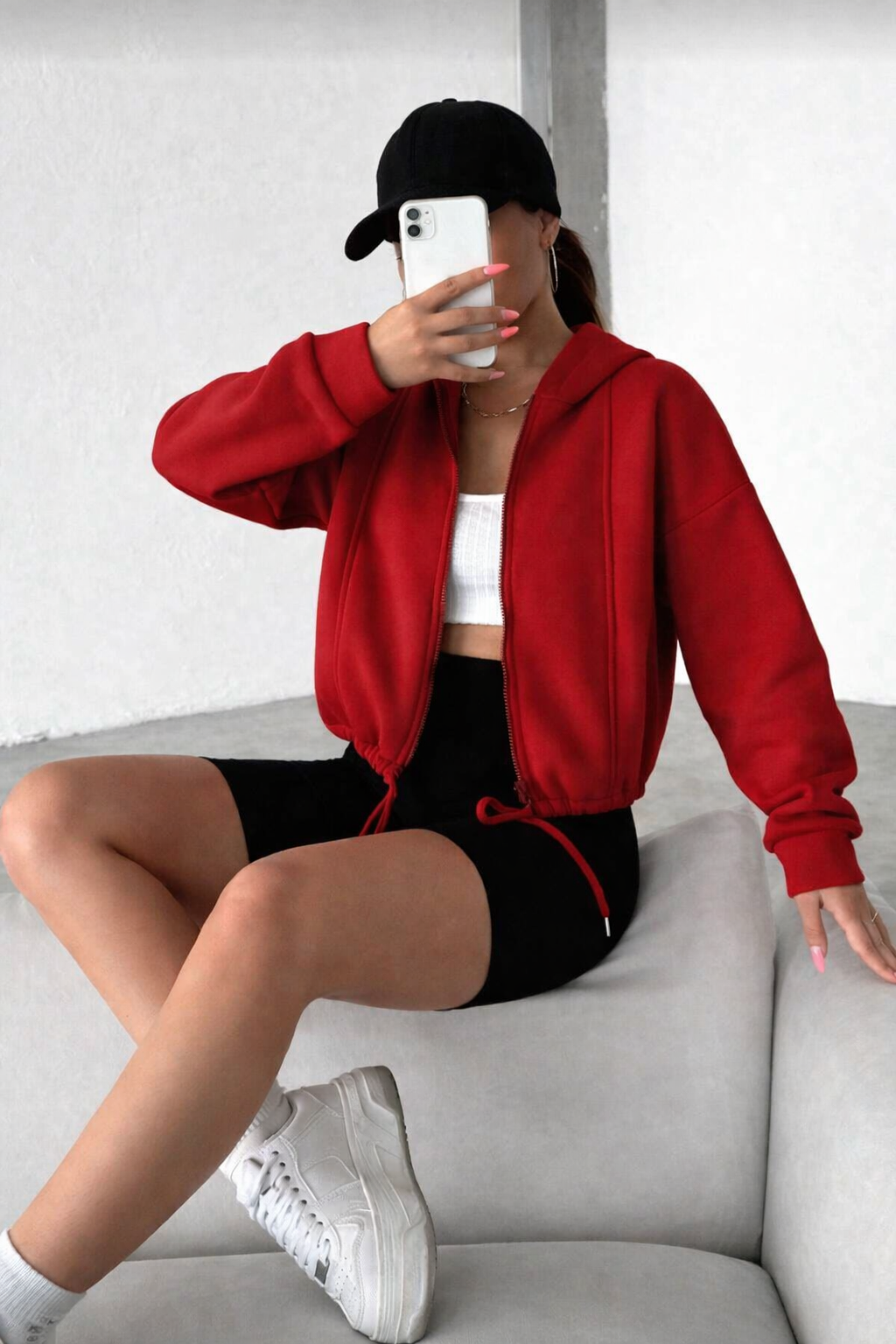 Women’s Plus Size Zip-Up Hoodie – Drawstring Hem Fall Winter Casual Essential