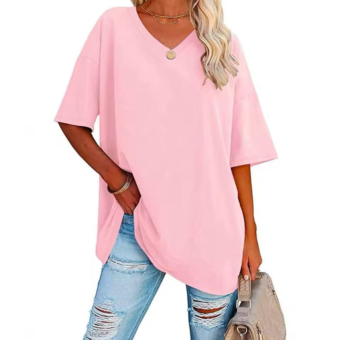 Elegant Cotton Short Sleeve T-Shirt for Women – Classic Colors and Soft Design for Office & Summer Style