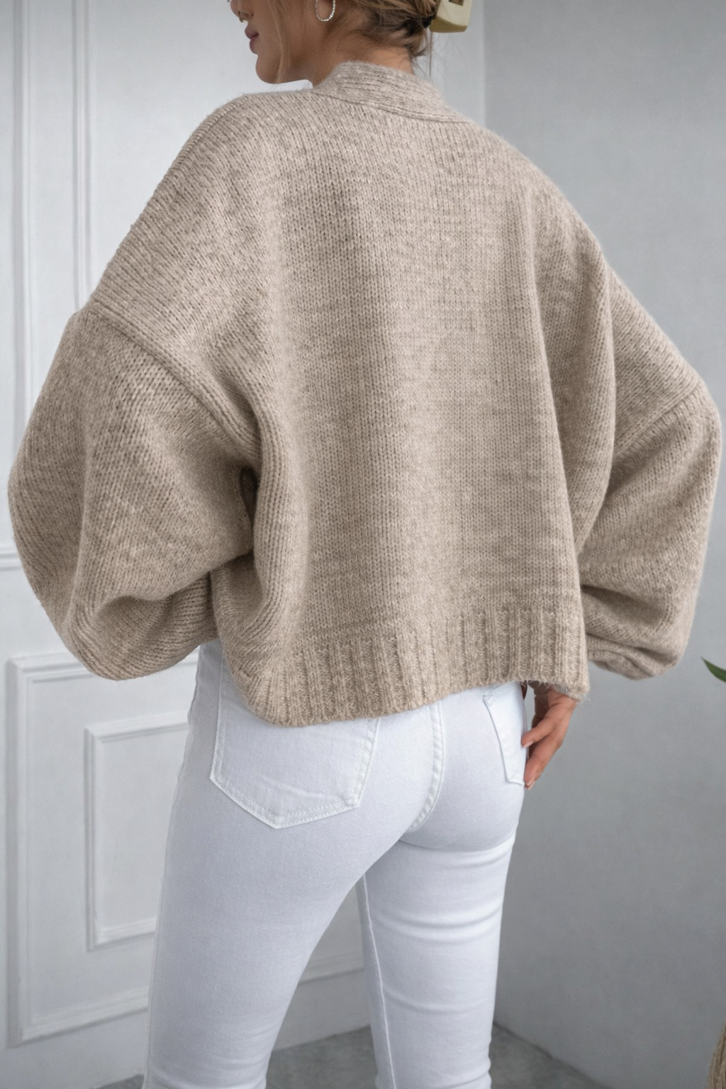 Women’s Drop Shoulder Open Front Cardigan – Casual Fall Winter Knit - UltraChic