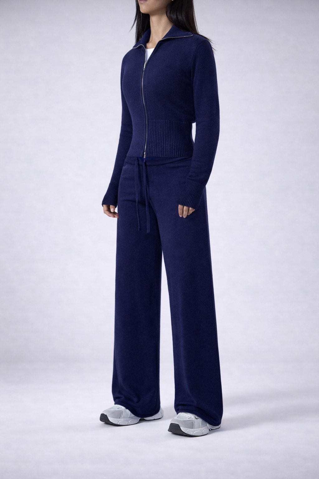 Women’s Zip-Up Knit Lounge Set Cozy Apricot Cardigan And Pants Fall Winter - UltraChic