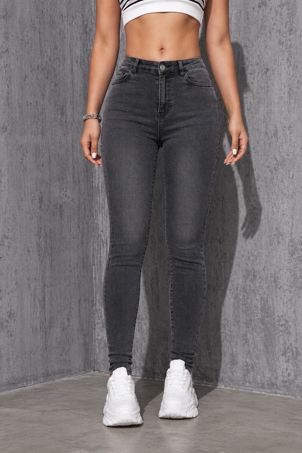 Skinny Denim Jeans High Waist Sculpting Fit Flattering Body Shape All Season Women