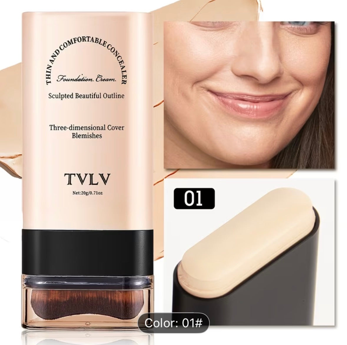 2-in-1 Concealer & Foundation Stick – Waterproof, Sweat-Resistant, Full Coverage for Flawless Makeup