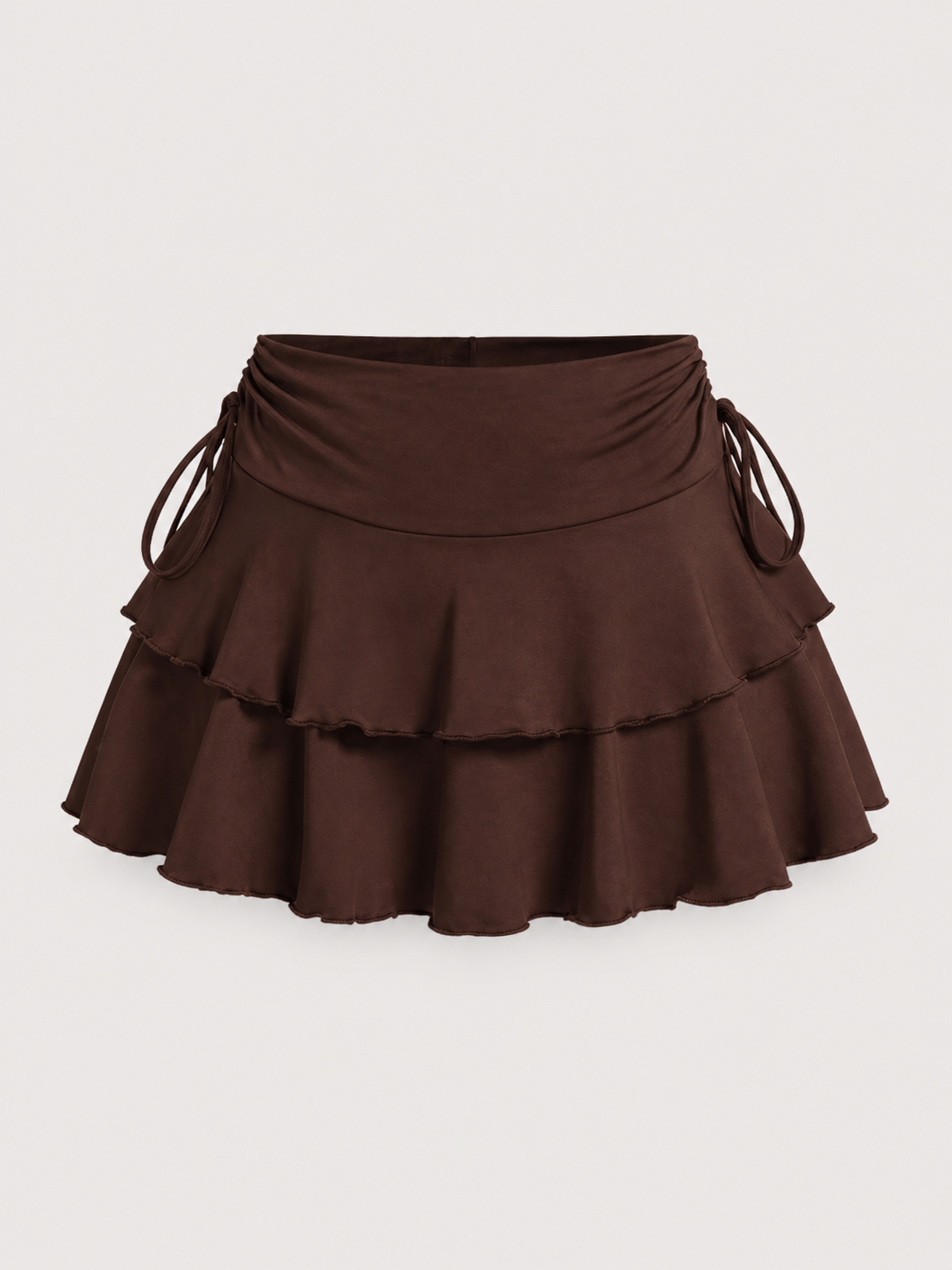 Women’s 2-Piece Outfit Set – Slim Fit Cropped T-Shirt & High Waisted Ruffle Mini Skort - UltraChic