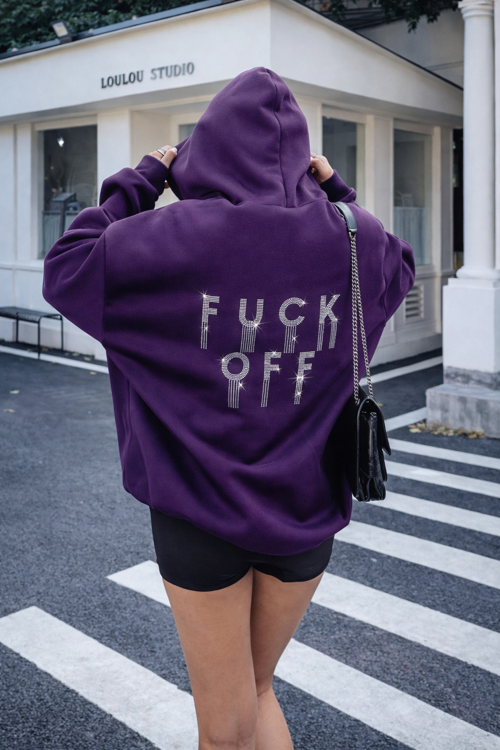 Women’s Rhinestone Letter Sweatshirt – Thermal Autumn Casual Streetwear